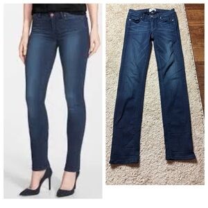 PAIGE women’s Sz 27 Skyline Straight low rise dark wash stretch denim jeans